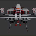 Modern Water Vehicle With Large Red And Black Propulsion Wheel And Futuristic Design