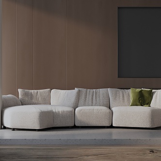 Modern three-seat sofa 3d model