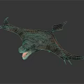 Flying Reptile like Game and Movie Character With Open Wings and Sharp Teeth