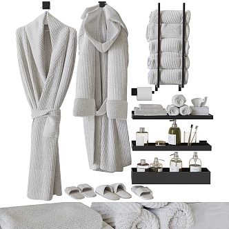 Modern Bathroom Small Piece Bathrobe Towel 3d model