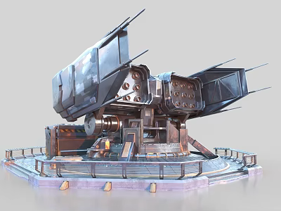 Industrial Intelligent Machine Featuring Metallic Framework Multiple Mechanical Parts And Rotating Platform Base 3d model