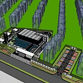 Modern Exhibition Hall Architecture Sales Office Architecture Exhibition Hall Architecture Demonstration Area Landscape 3d model