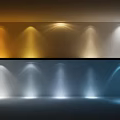 Stylish Downlights and Spotlights with Colorful Warm and Cool Light Projection on Walls