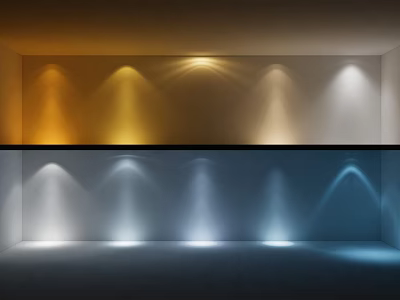 Stylish Downlights and Spotlights with Colorful Warm and Cool Light Projection on Walls 3d model