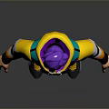3D Animated Character Model With Purple Hair Yellow Purple Hoodie And Pants Modern Stylish Design