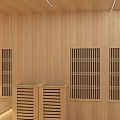 Modern Sauna Interior Design With Wooden Walls Stoves And Warm Lighting