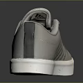 Gray Casual Sneakers With Black Stripes And White Sole Design