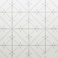 Dark Wood Grain Tiles With Metal Star Shaped Accents In Grid Pattern