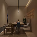 Modern Office Interior With Open Layout Wooden Desk Chair And Decorative Painting