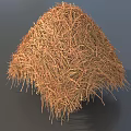 Natural Dried Grass Haystack With Brown Yellow Color And Cone Shape