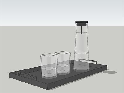 Modern Cup Tray 3d model