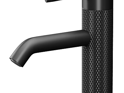 Modern Black Faucet With Diamond Pattern Textured Surface For Kitchen 3d model