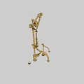 Vintage Brass Water Faucet With Gold Plated Finish And Decorative Handle Design