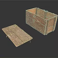 Vintage Wooden Storage Box With Open Lid And Rustic Handcrafted Design