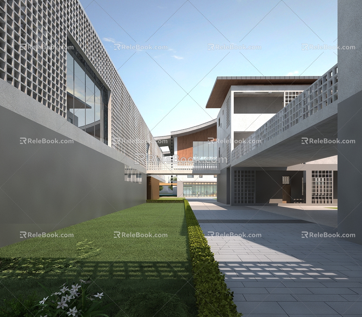 Modern School 3d model