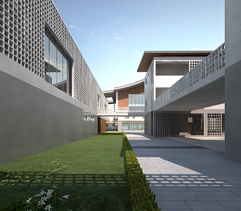 Modern School 3d model