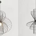 Artistic Modern Chandeliers With Intricate Wire Frame For Interior Lighting 3d model