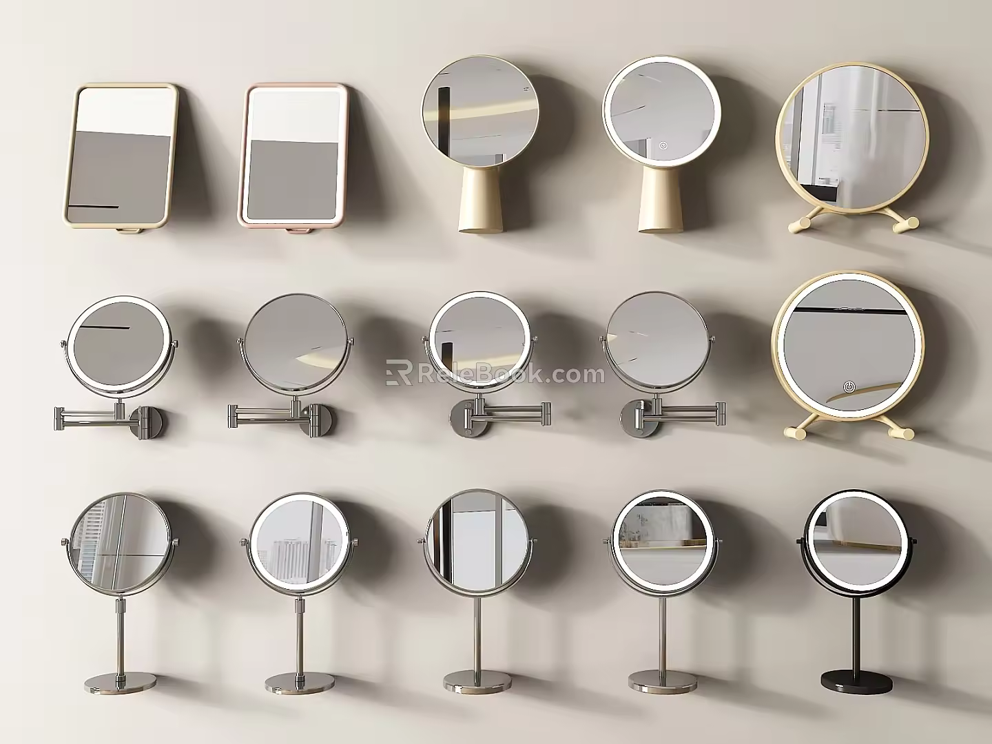 Mirror Makeup Mirror Dressing Mirror Bathroom Mirror Round Mirror Bathroom Mirror 3d model