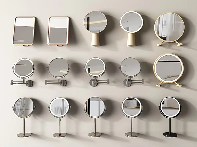 Mirror Makeup Mirror Dressing Mirror Bathroom Mirror Round Mirror Bathroom Mirror 3d model
