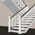 Modern Home Interior Stairs Design With White Railings And Wooden Steps