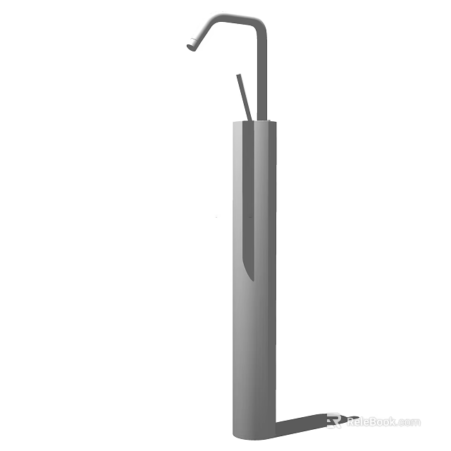 Modern Stainless Steel Kitchen Faucet With High Spout And Sleek Design 3d model 