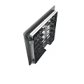Grey Electronic Control Panel With Multiple Rectangular Holes And Digital