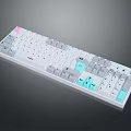 Modern White Keyboard With Pink And Teal Accent Keys For Daily Use