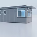Grey Prefabricated Small Office Building With Metal Panels Windows And Door