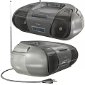 Vintage Portable Radio Cassette Player With Dual Speakers Antenna And Control Buttons