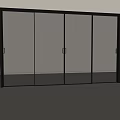 Sliding Doors With Black Frame And Four Glass Panels In White Wall Interior Design