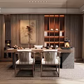 Warm Tea Room Interior Design With Wooden Decor Tea Sets Tables Chairs And Natural Light