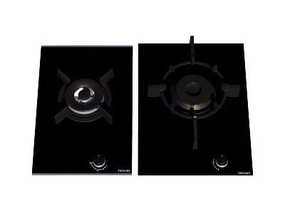 Built In Black Glass Top Gas Stoves For Modern Kitchen Appliances 3d model