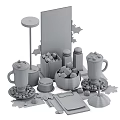Commercial Halloween Themed Coffee Service Equipment with Bat Decor Pumpkin Mugs and Chocolate