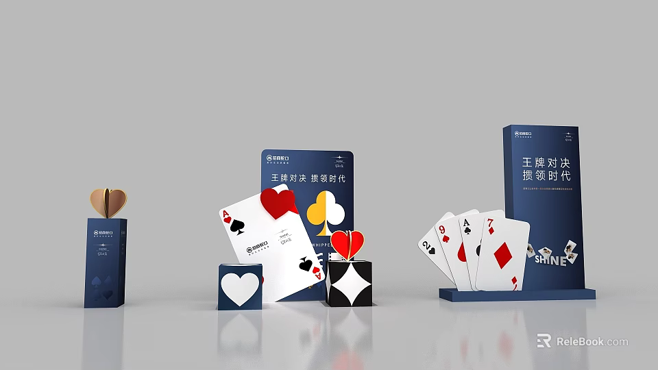 King of Glory World Championship Playing Cards With Blue Box And Display Design 3d model 