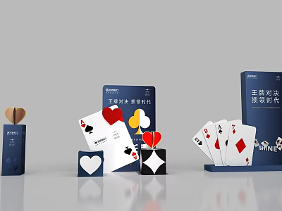 King of Glory World Championship Playing Cards With Blue Box And Display Design 3d model