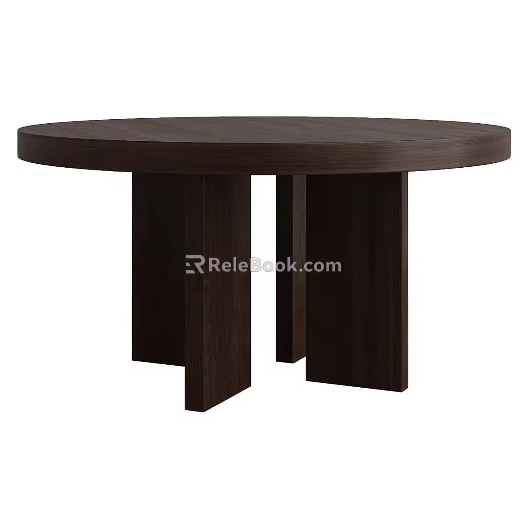 Nordic Simple Dining Table 3d model
