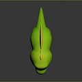 Cute Green Cartoon Dinosaur Character With Orange Fin And Smooth Surface