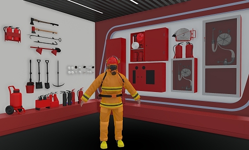 Fire hydrant fire extinguisher fire equipment fire equipment display 3d model