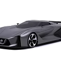 Gray Nissan Concept Car Featuring Sleek Design Sporty Exterior Large Wheels And Rear Spoiler