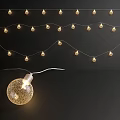 Decorative String Lights With Sparkling Globe Bulb For Warm Ambient Home Decoration 3d model