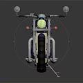 Vintage Blue Motorcycle With Leather Seat Spoked Wheels And Gold Accents