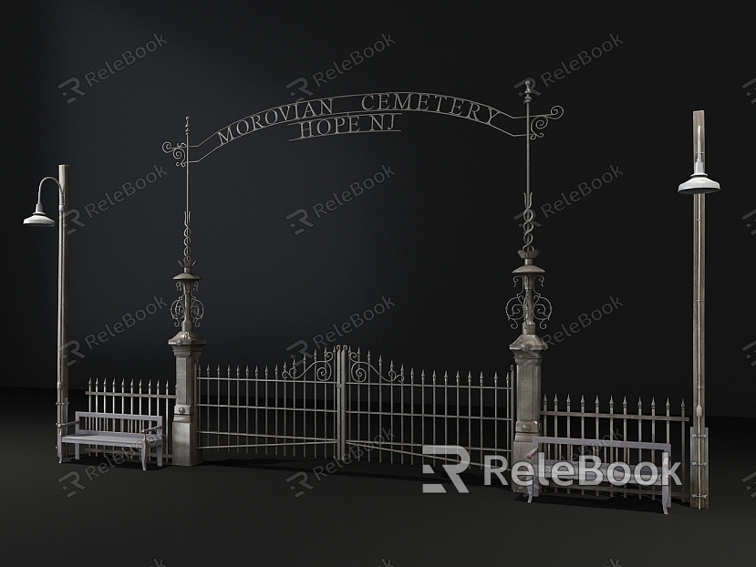 European-style Gate Haunted House Gate model