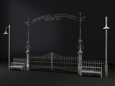 European-style Gate Haunted House Gate 3d model