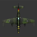 Green Camouflage Aerospace Aircraft Model With Yellow Nose And Detailed Wings