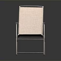Foldable Modern Armchair With Armrests Sleek Metal Frame And Fabric Seat Backrest