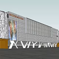 Modern Commercial Complex Exterior Design With Glass Curtain Wall And Decorative Elements