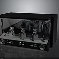 Modern Electric Appliance with Black Silver Metal Body Control Panel Knobs and Multiple Spouts 3d model