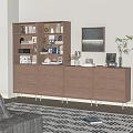 Middle ancient style literature and art style bookcase combination 3d model