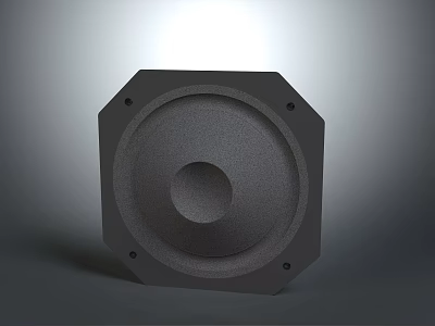 Black Octagonal Computer Speaker With Compact Design And High Quality Audio Driver 3d model