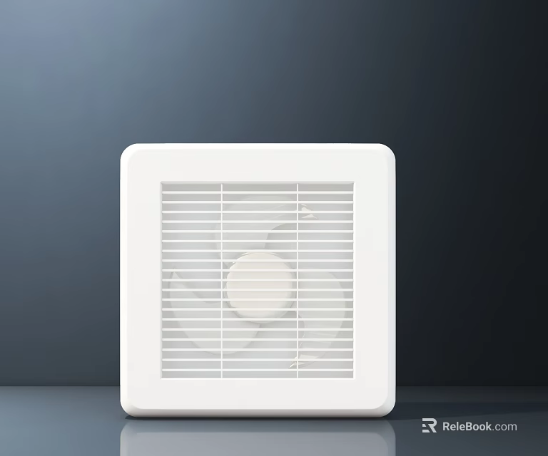 Modern White Square Air Conditioner Vent Grille Design for Home Interior 3d model 